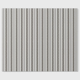 Elegant Charcoal & Cream Scallop Floral Stripe Presentpapper