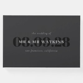 Elegant Charcol Typography Bröllop Gästböcker