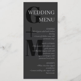 Elegant Charcol Typography Bröllop Menu Meny