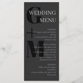 Elegant Charcol Typography Bröllop Menu Meny
