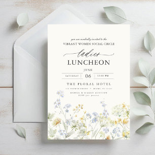 Elegant Charity Lunch Blommigt Wildblommor Inbjudningar