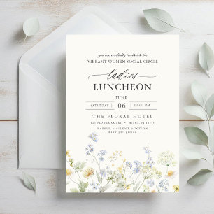Elegant Charity Lunch Blommigt Wildblommor Inbjudningar