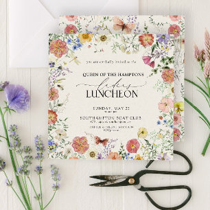 Elegant Charity Lunch Pressed Blommigt Inbjudningar