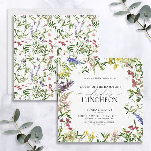 Elegant Charity Lunch Watercolor Wildblomma Inbjudningar