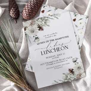 Elegant Charity Lunch Watercolor Winter Inbjudningar