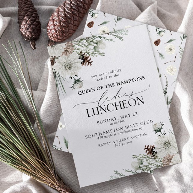 Elegant Charity Lunch Watercolor Winter Inbjudningar (Skapare uppladdad)