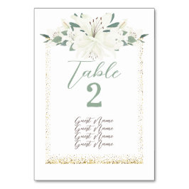 Elegant Charm Grönt Wildblomma Bröllop Bordsnummer