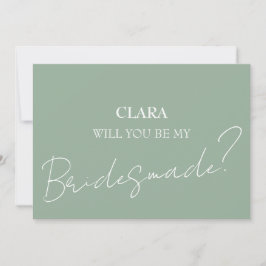 Elegant Charm Grönt Wildblomme Bröllop Bridesmade Inbjudningar