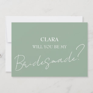 Elegant Charm Grönt Wildblomme Bröllop Bridesmade  Inbjudningar