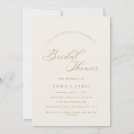 Elegant Charm Ivory & Guld Möhippa Inbjudningar