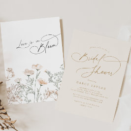 Elegant Charm Ivory Guld WildblomMöhippa Inbjudningar