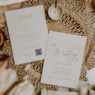 Elegant Charm Ivory Wedding-inbjudningar med OSA Inbjudningar