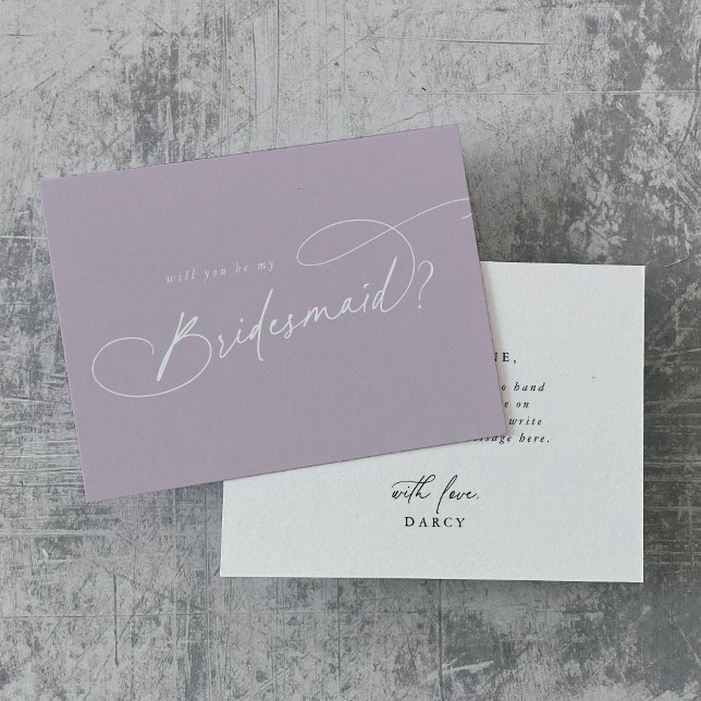 Elegant Charm Lila blir min bridesmaid Inbjudningar (Skapare uppladdad)