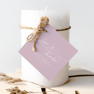 Elegant Charm Lilac Rosa Bröllop Tack Märkre Gåvor Etiketter