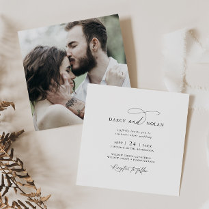 Elegant Charm Photo Modern Wedding Investigations Inbjudningar