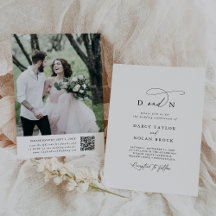 Elegant Charm Photo Wedding-inbjudningar med OSA