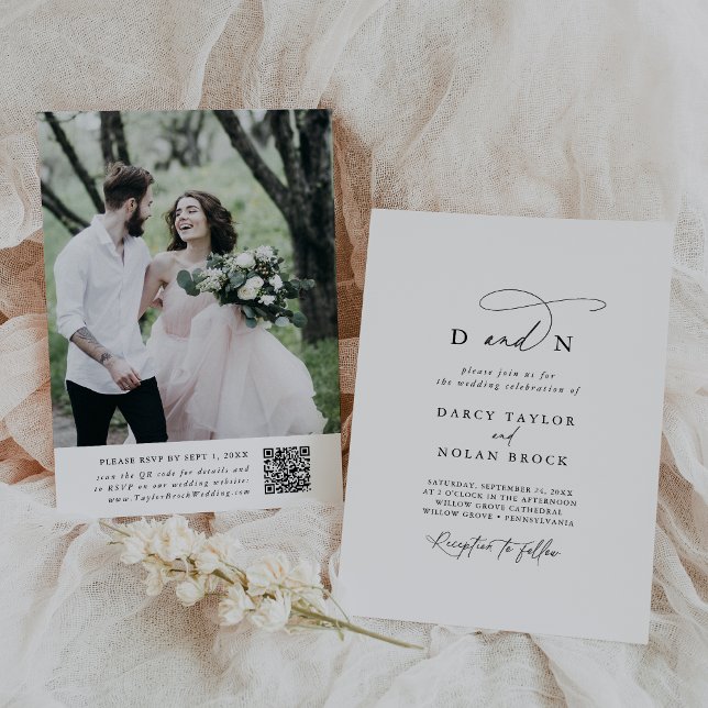 Elegant Charm Photo Wedding-inbjudningar med OSA Inbjudningar (Skapare uppladdad)
