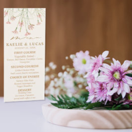 Elegant Charm Vild Flower Bröllop Meny