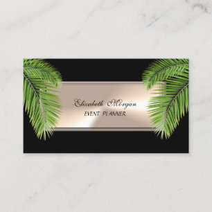 Elegant Charmig Professionell, Svart, Palmtree Visitkort