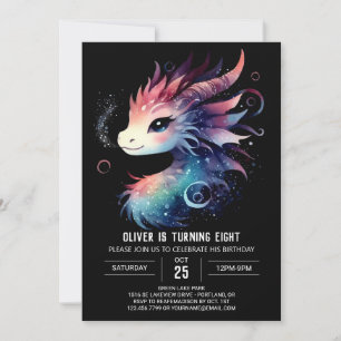 Elegant Charming Dragon Birthday Inbjudningar