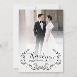 Elegant Charming Enkel Foto Tackkort Spara Datumet