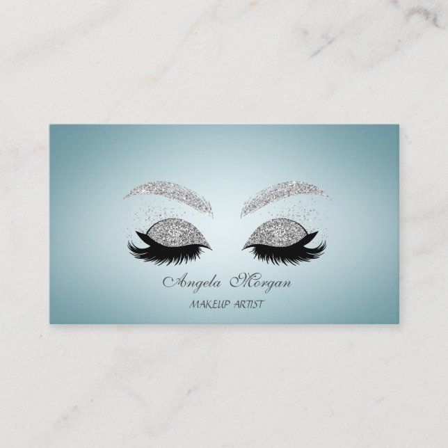 Elegant Charming Professionell Glitter Faux Lash Visitkort (Framsida)