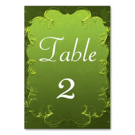 Elegant Chartreuse Blue Wedding Reception Bordsnummer