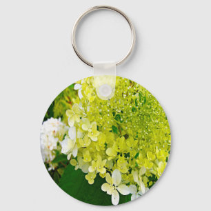 Elegant Chartreuse Grön Limelight Hortensia Nyckelring