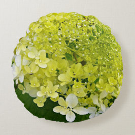 Elegant Chartreuse Grönt Limelight Hydrangea Rund Kudde