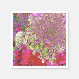 Elegant Chartreuse Grönt, Rosa och Blue Hydrangea Pappersservett