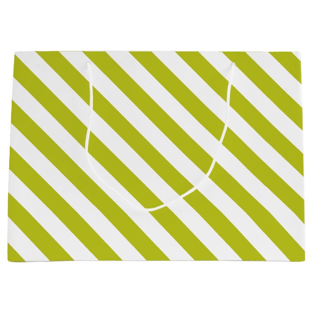 Elegant Chartreuse och vit randig mönster (Framsidan)