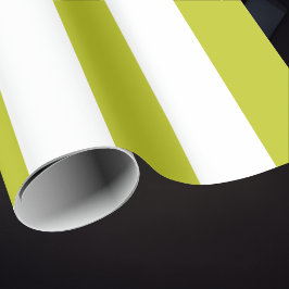 Elegant Chartreuse och Vita stripe Mönster Presentpapper