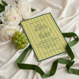 Elegant Chartreuse-randigt mönster Formellt Inbjudningar