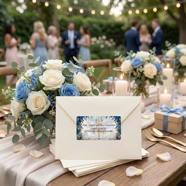 Elegant Chateau & Formal Royal Floral Address Adressetikett (Skapare uppladdad)
