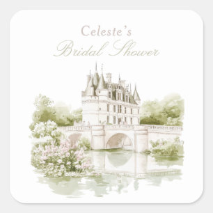Elegant Chateau Fransk Romantik Möhippa Fyrkantigt Klistermärke