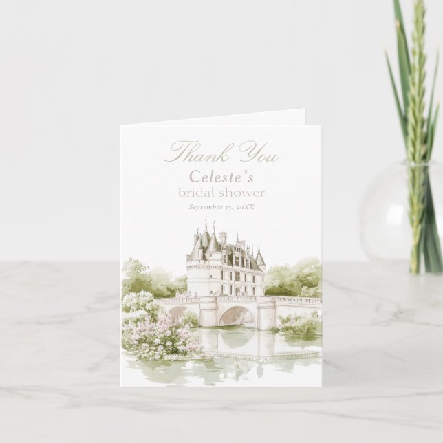 Elegant Chateau Fransk Romantik Möhippa Tack Kort (Framsida)