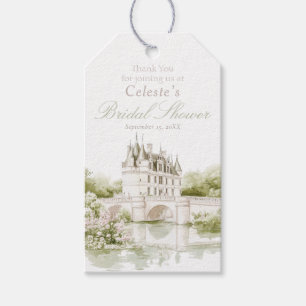 Elegant Chateau Fransk Romantisk Bröllopsdusch Presentetikett