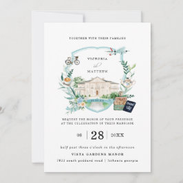 Elegant Chateau Manor | Vapenskölden Bröllop Inbjudningar