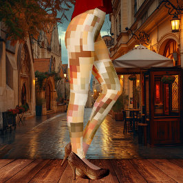 Elegant Checkated Abstrakt Fantasy Designer Leggings