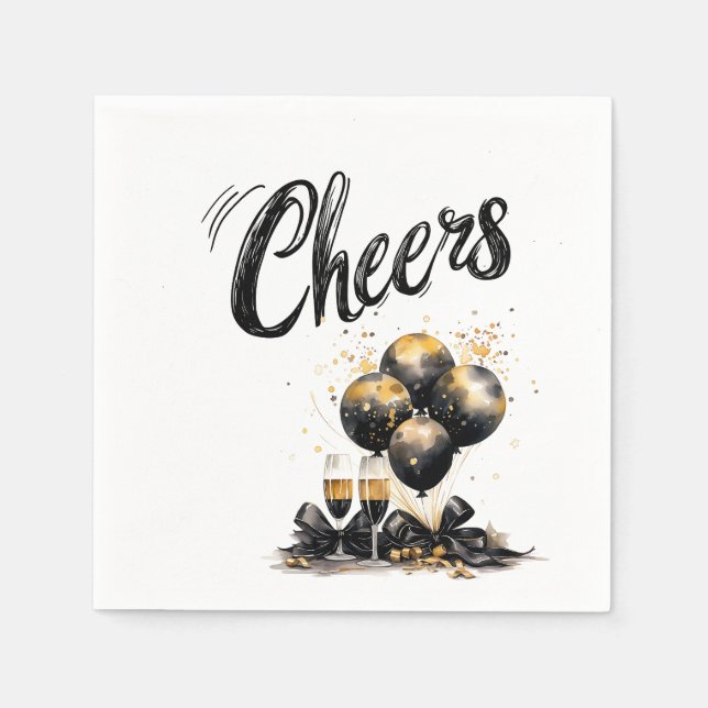 Elegant "Cheers" Firande Napkins Pappersservett (Framsidan)