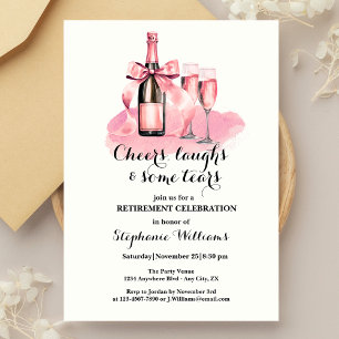 Elegant Cheers Laughs Tårar Champagne Pension Inbjudningar