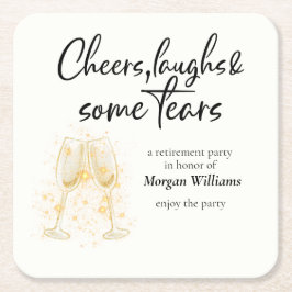 Elegant Cheers Laughs Tårar Pension Party Underlägg Papper Kvadrat