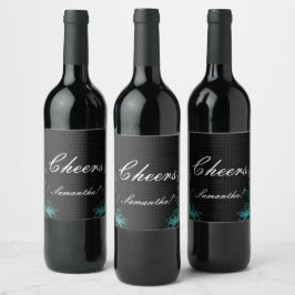 Elegant Cheers Namn Black Vinflaska Etikett