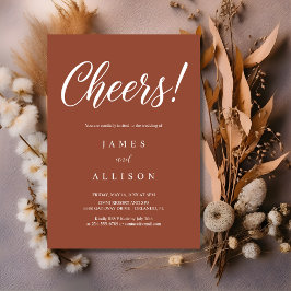 Elegant Cheers Script Terracotta Wedding Inbjudningar