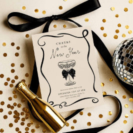 Elegant Cheers to the New Year Invitation Inbjudningar