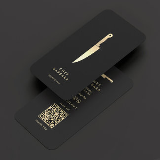 Elegant Chef Black Guld Knivar Modern Premium Visitkort