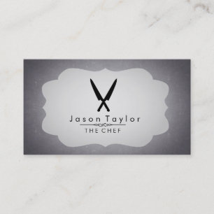 Elegant Chef Catering Retro Knivar Chalkboard Visitkort