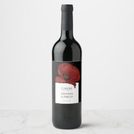 Elegant Chef till Kärlek Blommigt Bröllop Vinflaska Etikett