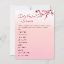 Elegant Cherry Blommar Baby Ord Scramble Game