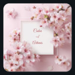 Elegant Cherry Blommar Bröllop Fyrkantigt Klistermärke<br><div class="desc">Ta med dig en känslig blommigt till speciella dag med den här eleganten körsbärsdekalen bröllop blommar. Mjuka rosa sakura blommor blommar längs kanten av ett rent ram, som ställs mot en mjuk bakgrund. Utformningen kombinerar romantisk enkelhet med tidlös blommigt charm, skapar den perfekt för modern bröllop, vår eller trädgårdskrävande. Perfekt...</div>